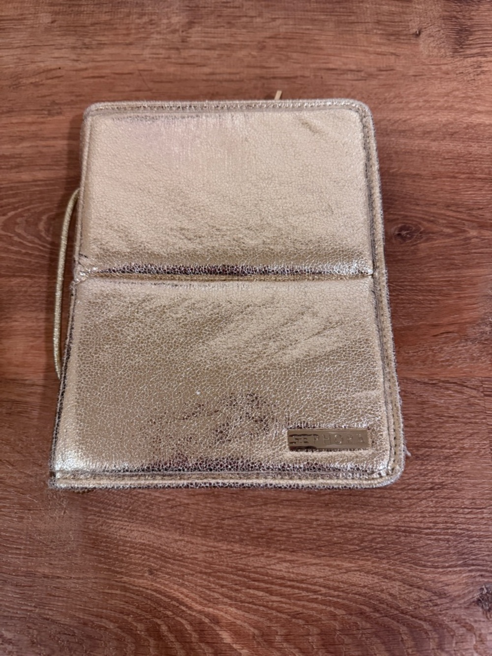 Sephora Gold Metallic Travel makeup brush Case